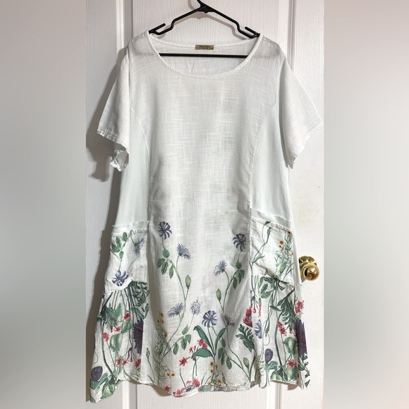 Beyond Capri Sheer Floral Swimsuit Coverup Boho Coastal Beachy Dress One Size - Picture 1 of 15